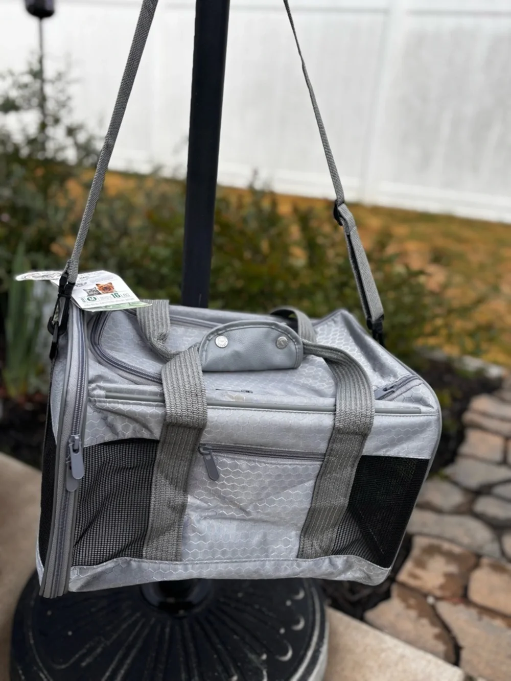 Sherpa Gray Small Pet Carrier ( dogs or cats up to 16 lbs) NWT